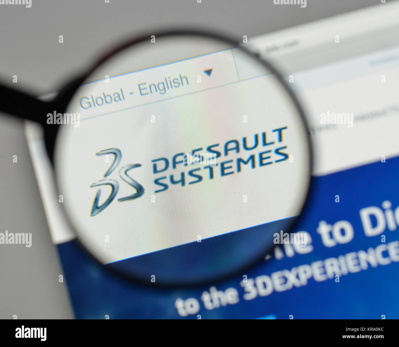 Milan, Italie - 10 août 2017 : Dassault Systèmes logo sur la page d'accueil du site. Banque D'Images