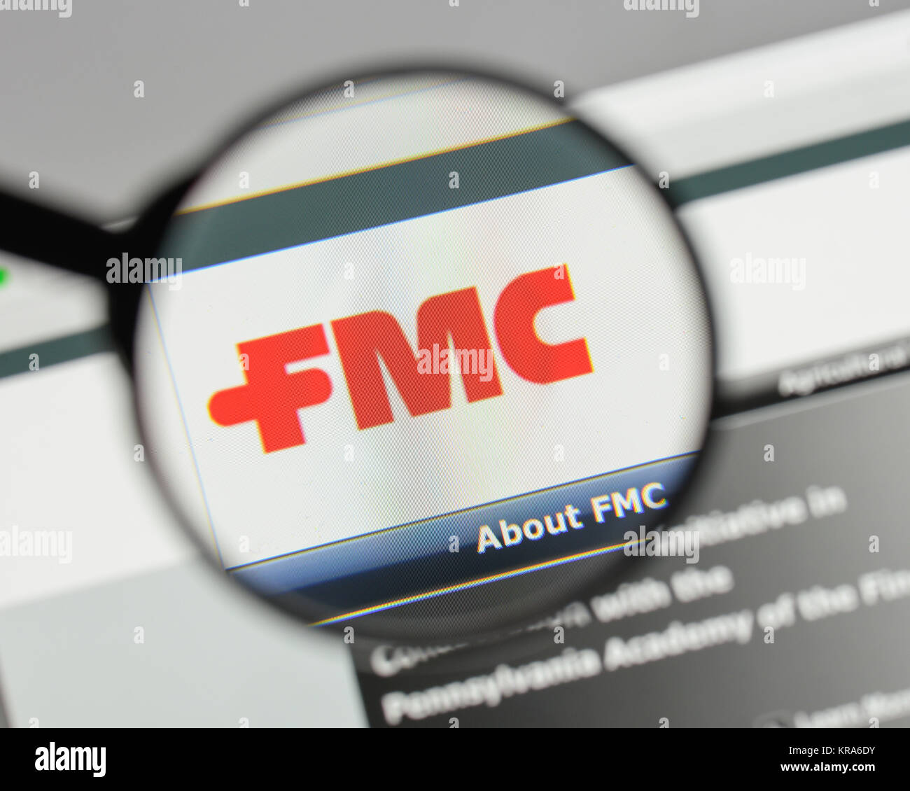 Milan, Italie - 10 août 2017 : FMC logo sur la page d'accueil du site. Banque D'Images