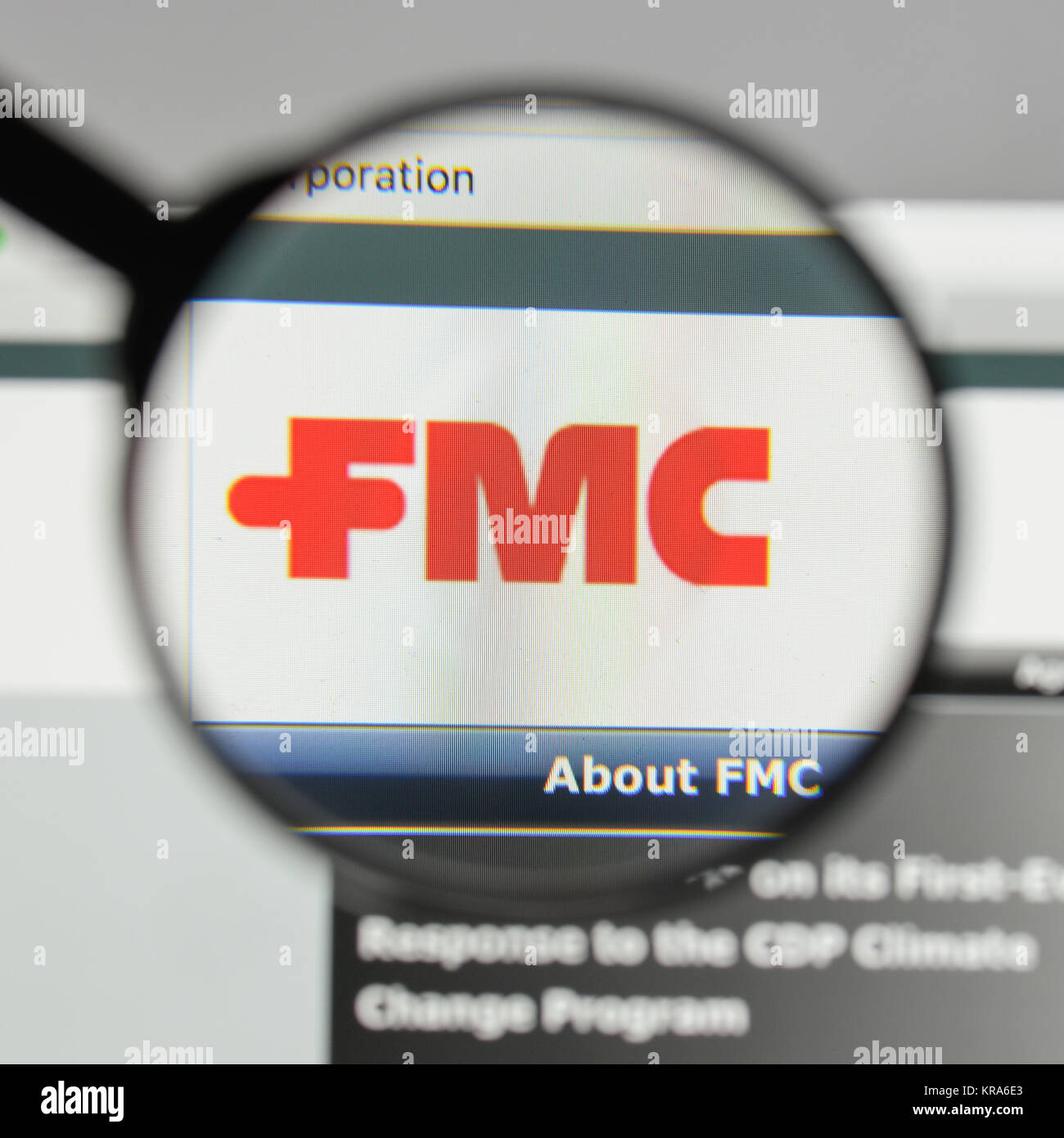 Milan, Italie - 10 août 2017 : FMC logo sur la page d'accueil du site. Banque D'Images