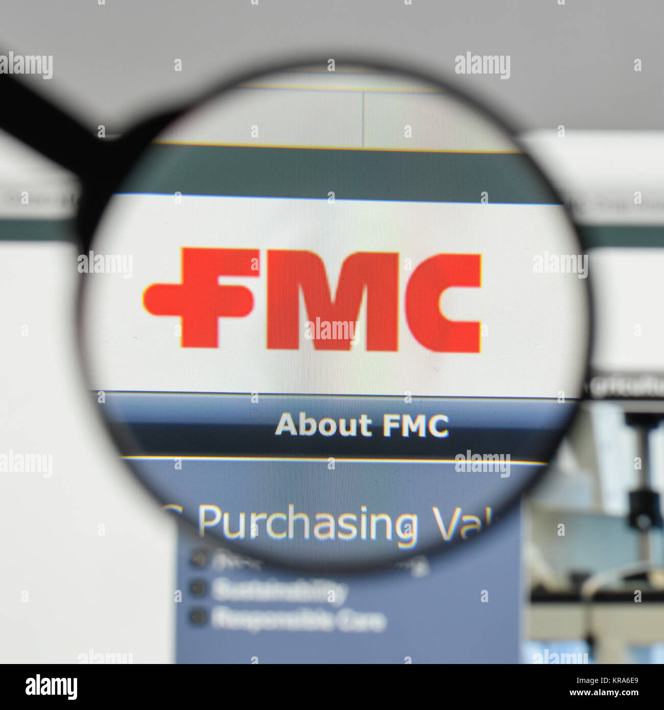 Milan, Italie - 10 août 2017 : FMC logo sur la page d'accueil du site. Banque D'Images