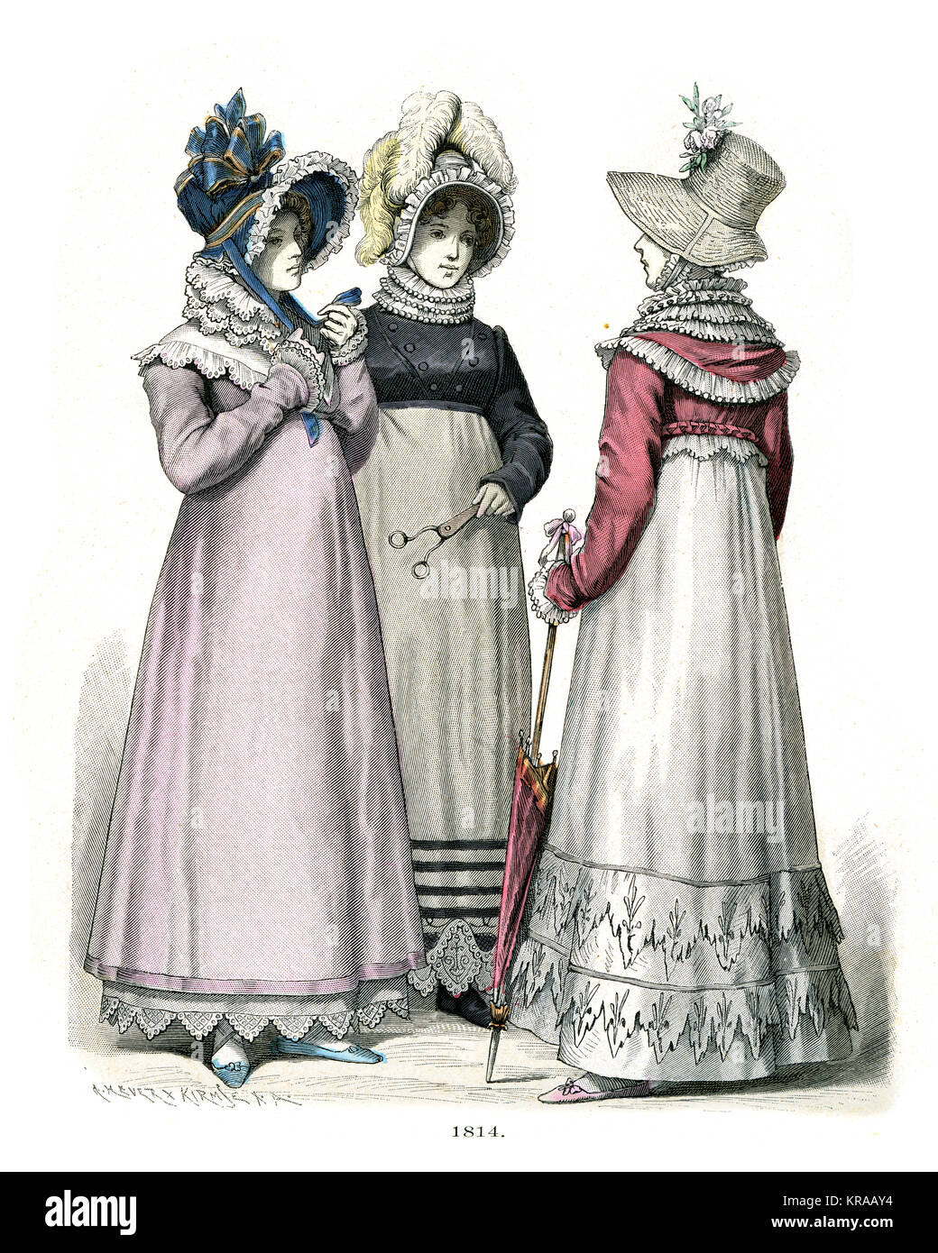 Womens fashions du début du 19ème siècle Banque D'Images