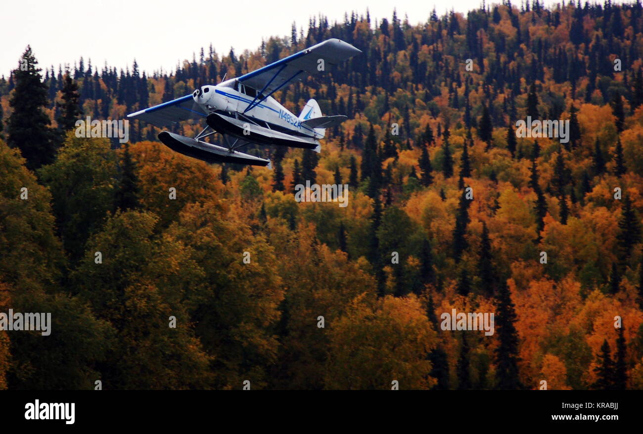 Hydravion, pilote de brousse, Alaska Banque D'Images