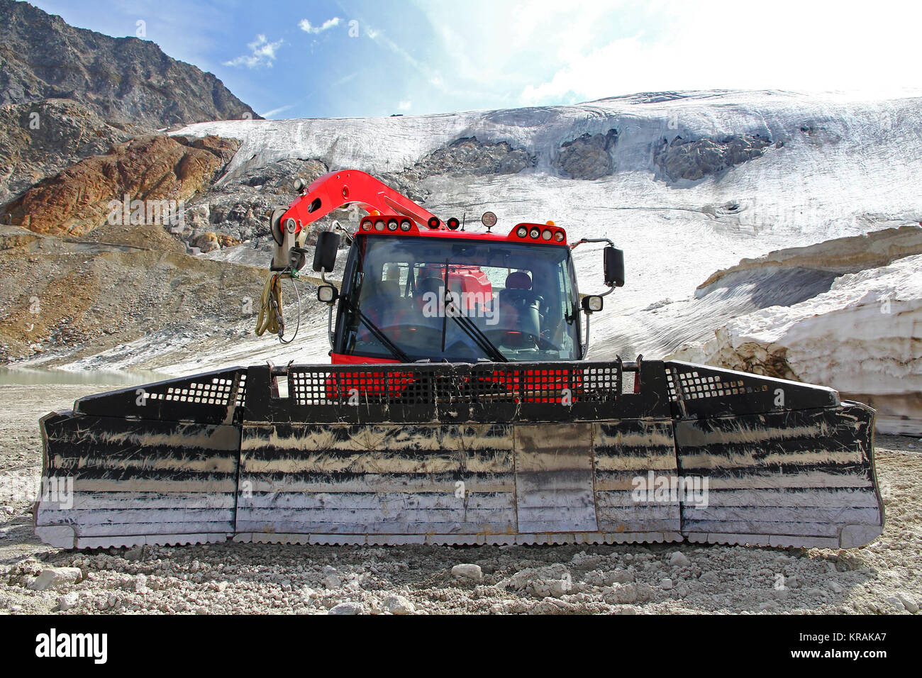 Pistenbully - piste de ski du véhicule de toilettage Banque D'Images