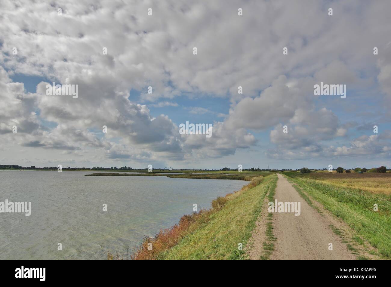 L'île de Fehmarn,donnant sur le lac, vue, fehmarnsundbrÃ¼cke burger Banque D'Images