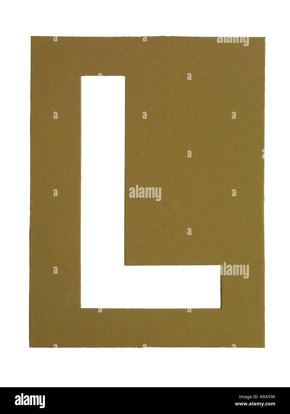 Découper le carton lettre l Banque D'Images