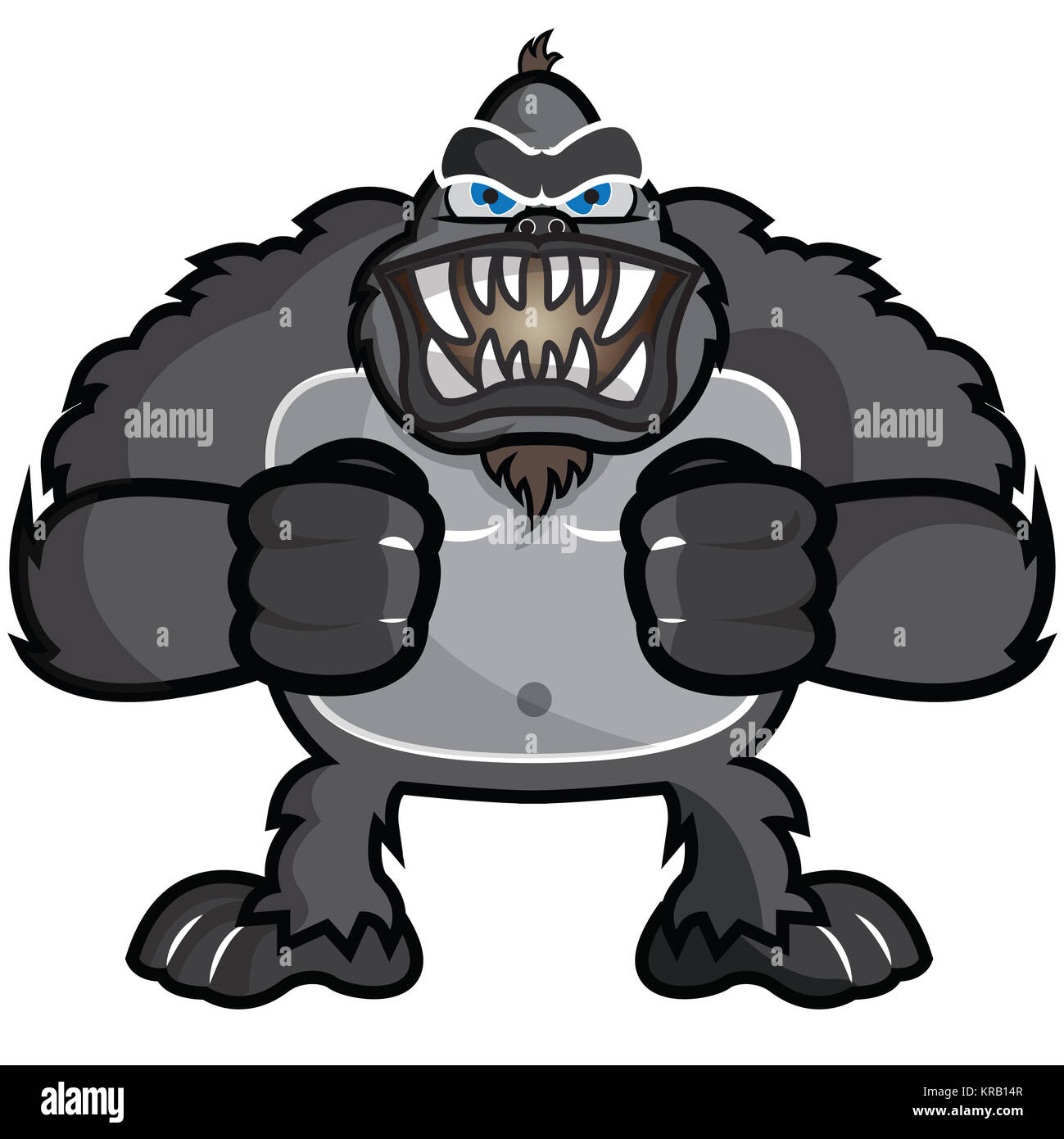 Cette illustration representz un gorille, chimpanzé ou en colère. Banque D'Images