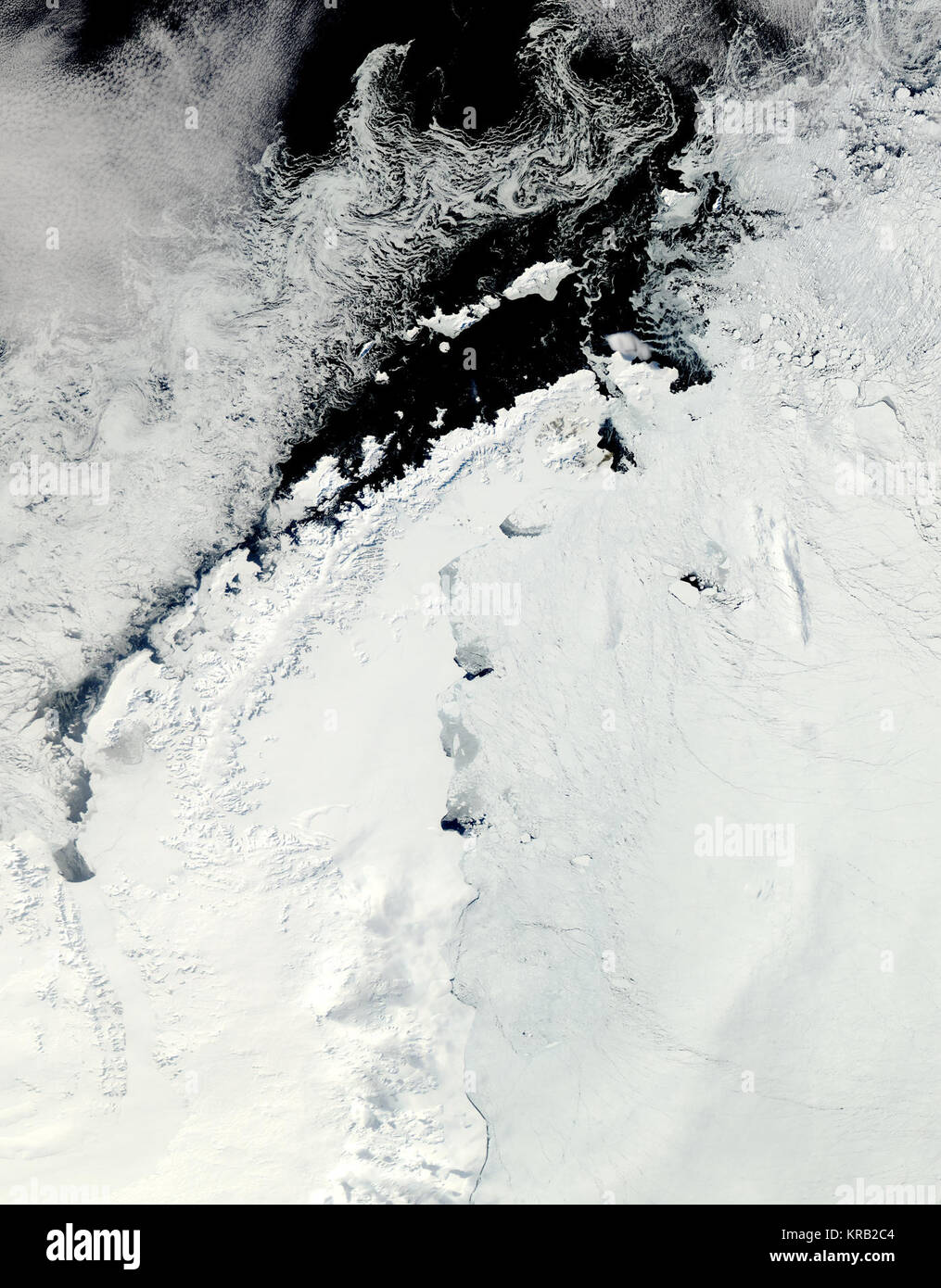 Péninsule antarctique, la glace de Larsen, et les eaux couvertes de glace de mer autour de la région Banque D'Images
