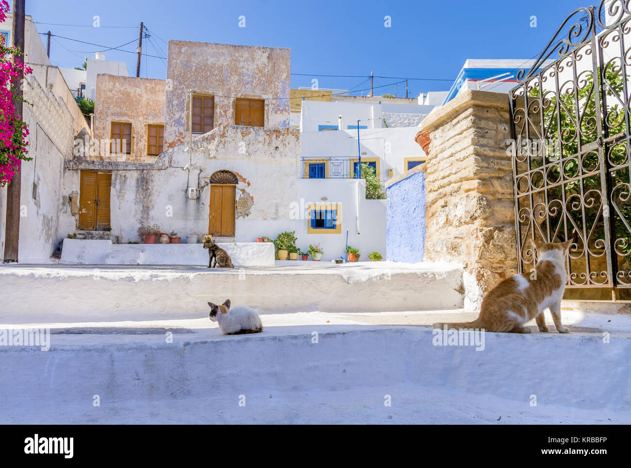 Dans l'architecture de l'île de Leros, Dodécanèse, Grèce Banque D'Images