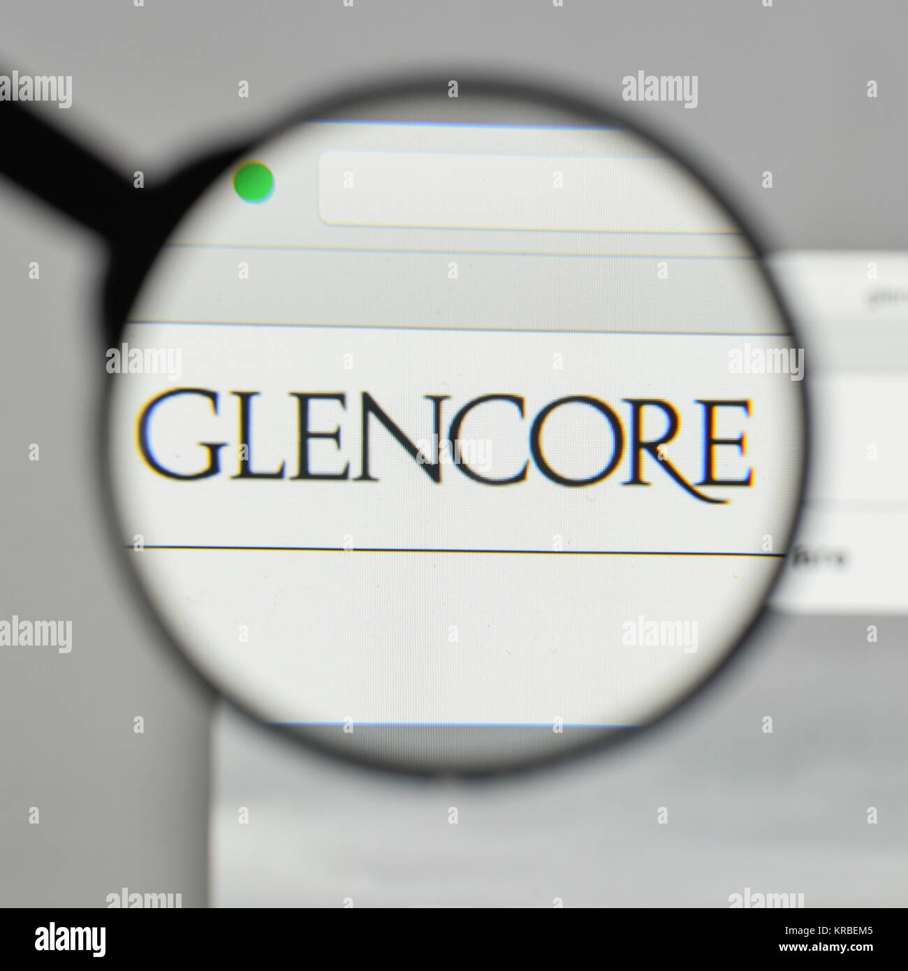 Milan, Italie - 10 août 2017 : Glencore logo sur la page d'accueil du site. Banque D'Images