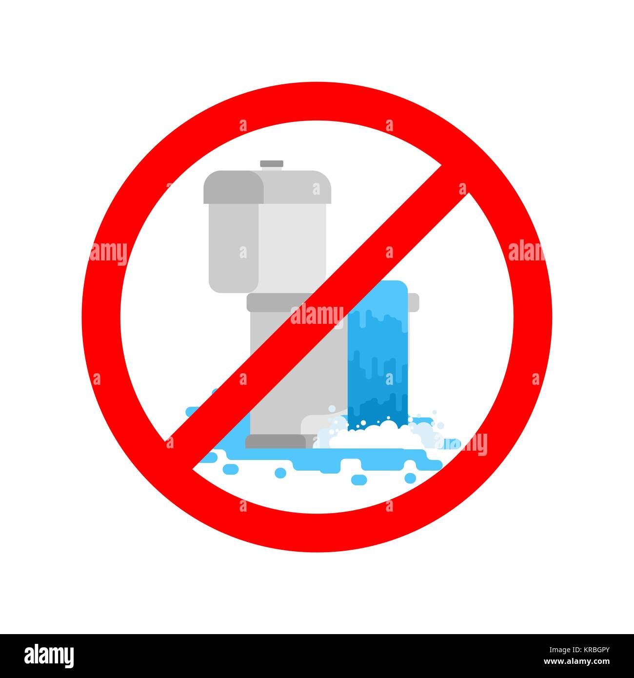 Toilettes d'arrêt est bouché. Il est interdit d'utiliser des toilettes.  Signe d'interdiction. Vector illustration Image Vectorielle Stock - Alamy