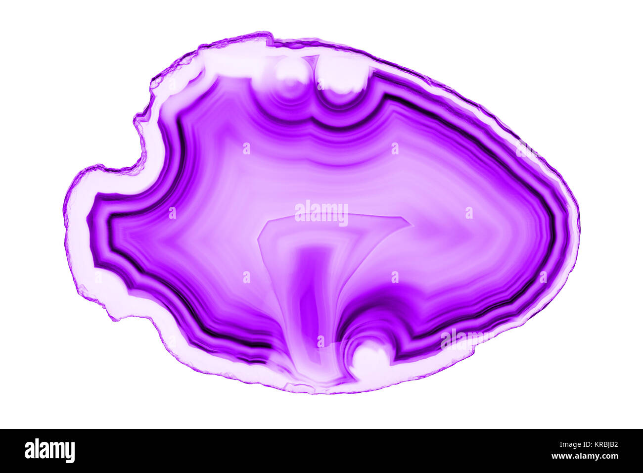 Résumé Contexte - agate bleue section minéral isolé sur fond blanc Banque D'Images