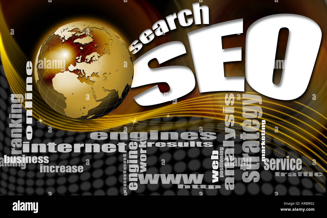 Contexte mondial de recherche SEO Banque D'Images