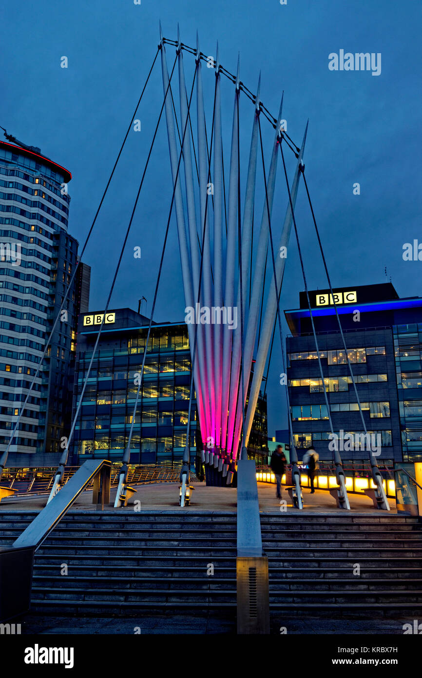 Les bâtiments BBC à MediaCityUK, Salford, Greater Manchester, UK. Banque D'Images