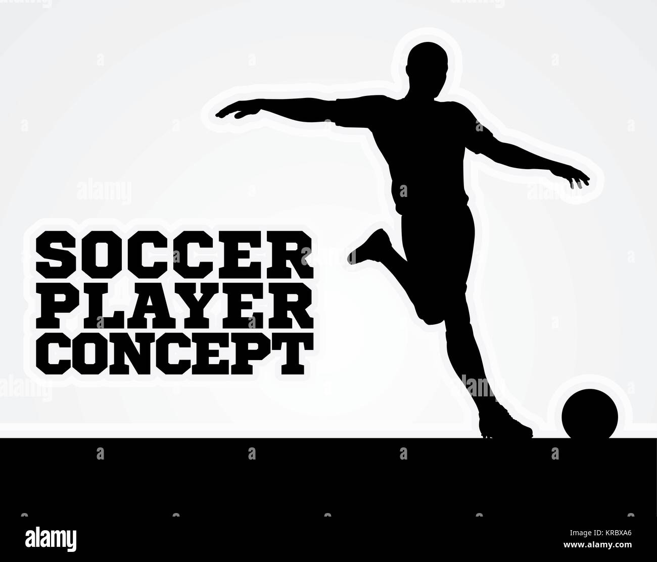 Football Soccer Player Silhouette Concept Illustration de Vecteur