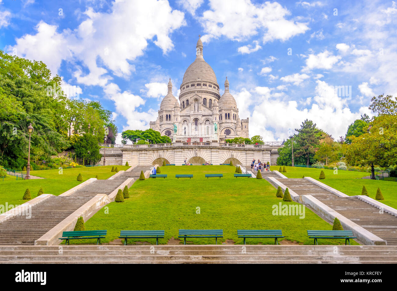 La basilique du Sacré-Cœur de Paris Banque D'Images