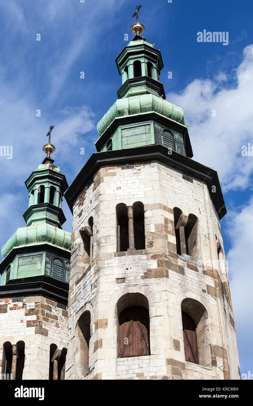 11e siècle, l'église de Saint André dans la vieille ville, Cracovie, Pologne Banque D'Images