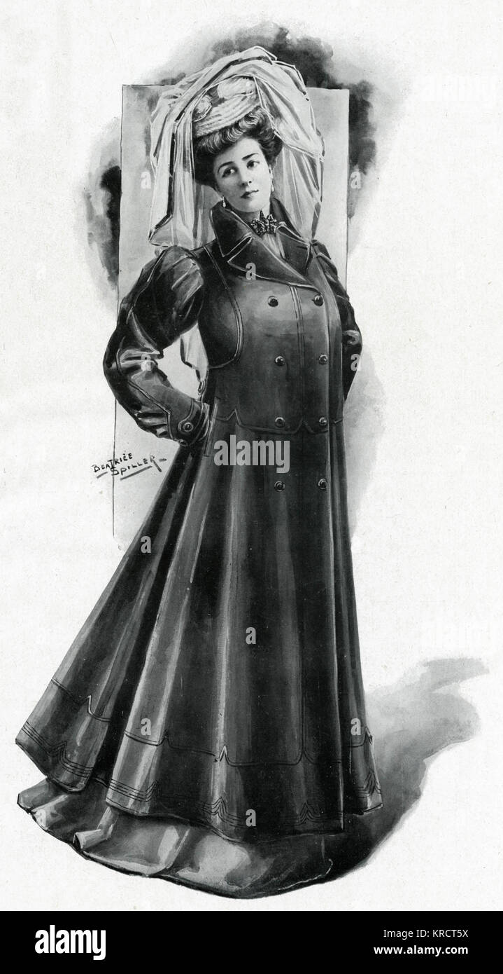 Manteau en cuir automobile pour femmes 1907 Banque D'Images