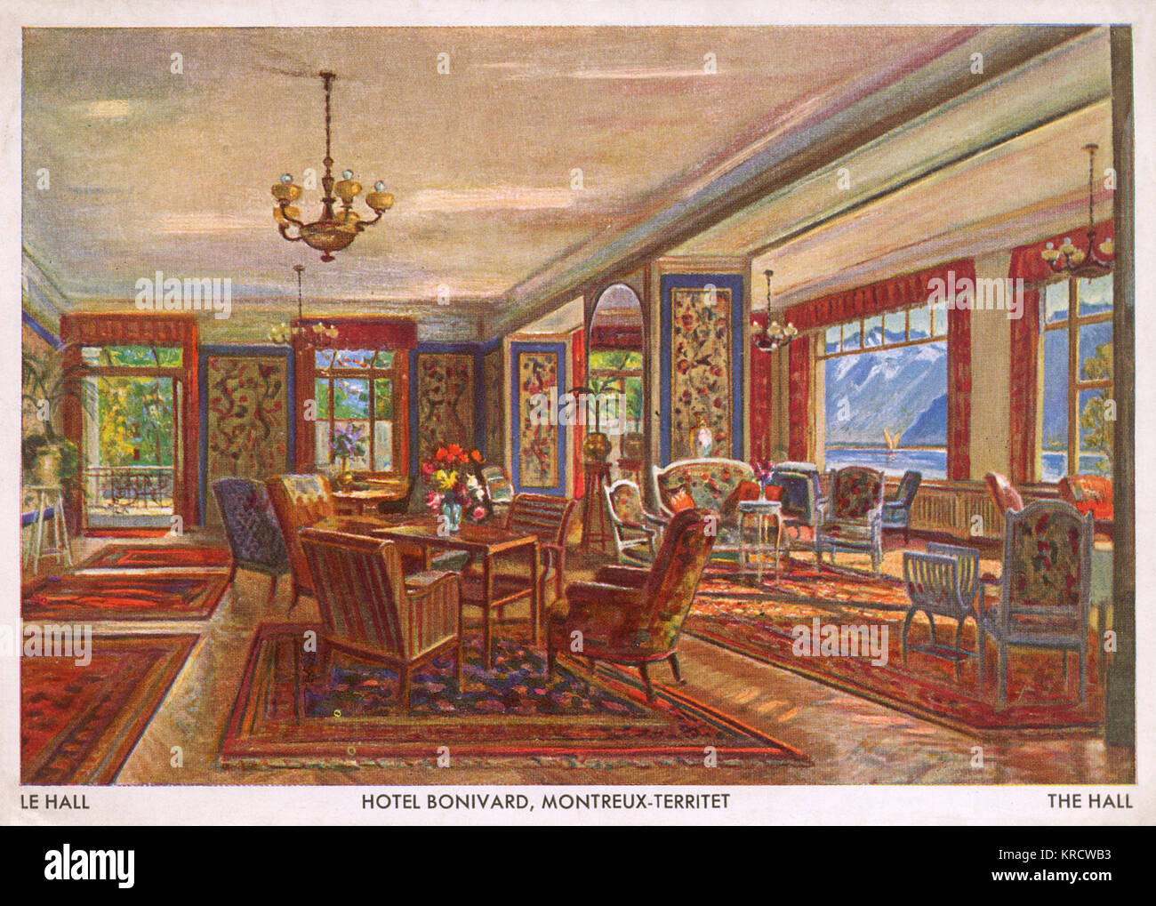 Intérieur, Hôtel Bonivard, Montreux, Suisse Banque D'Images