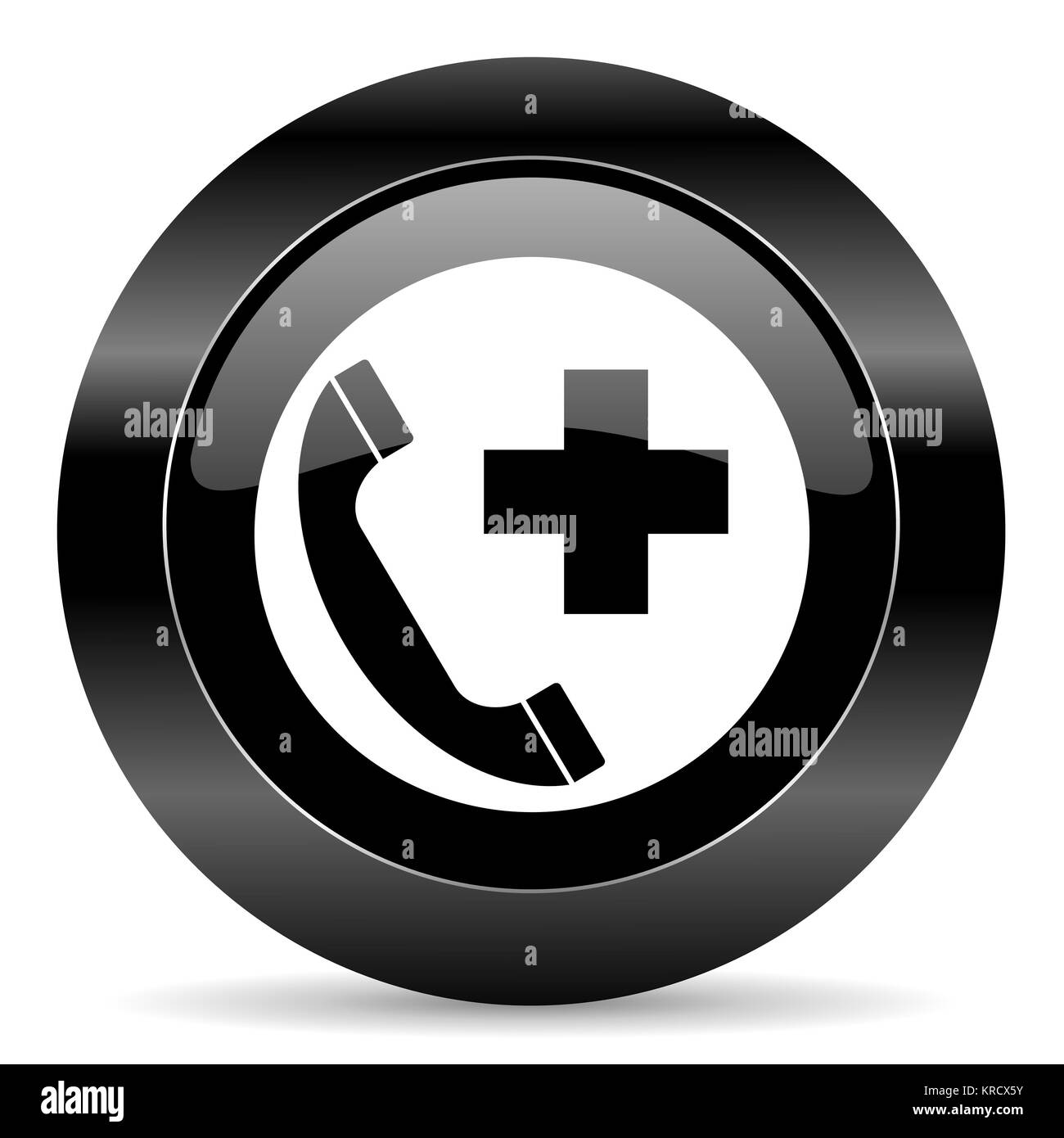 Bouton web cercle noir sur fond blanc Banque D'Images Bouton web cercle noir sur fond blanc Banque D'Images