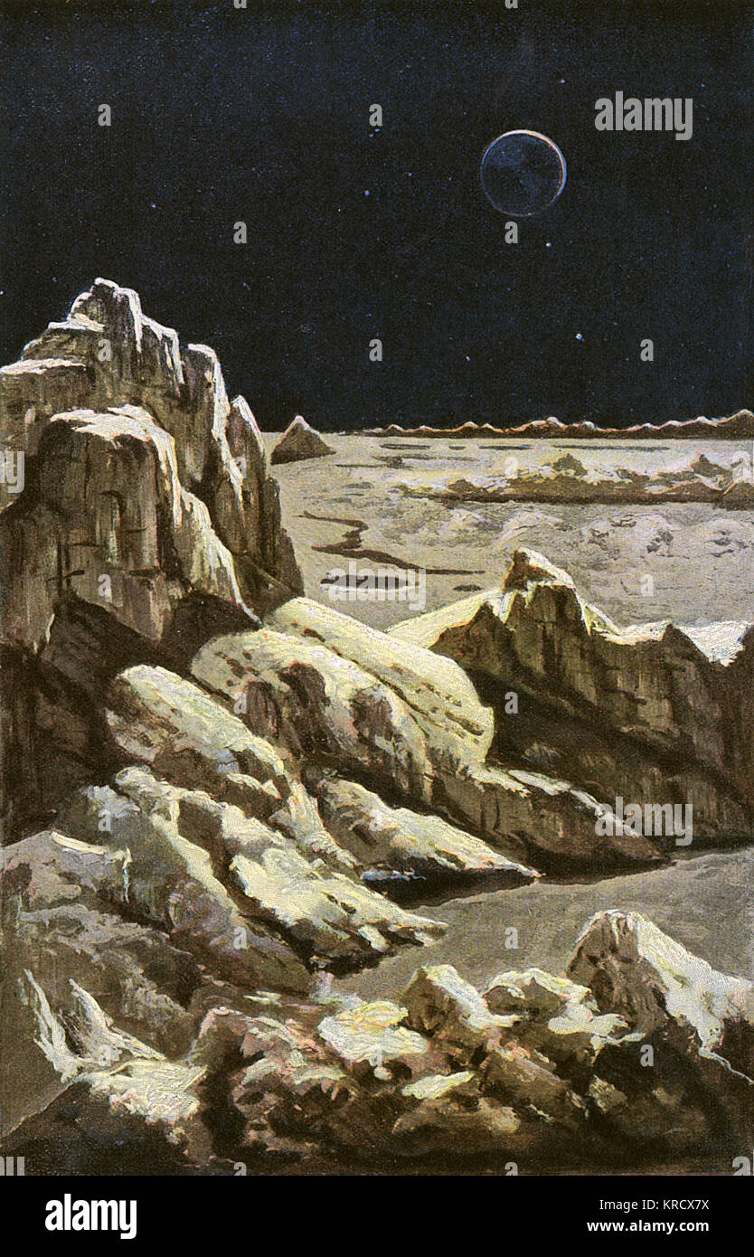 PAYSAGE LUNAIRE AU SOLEIL Banque D'Images