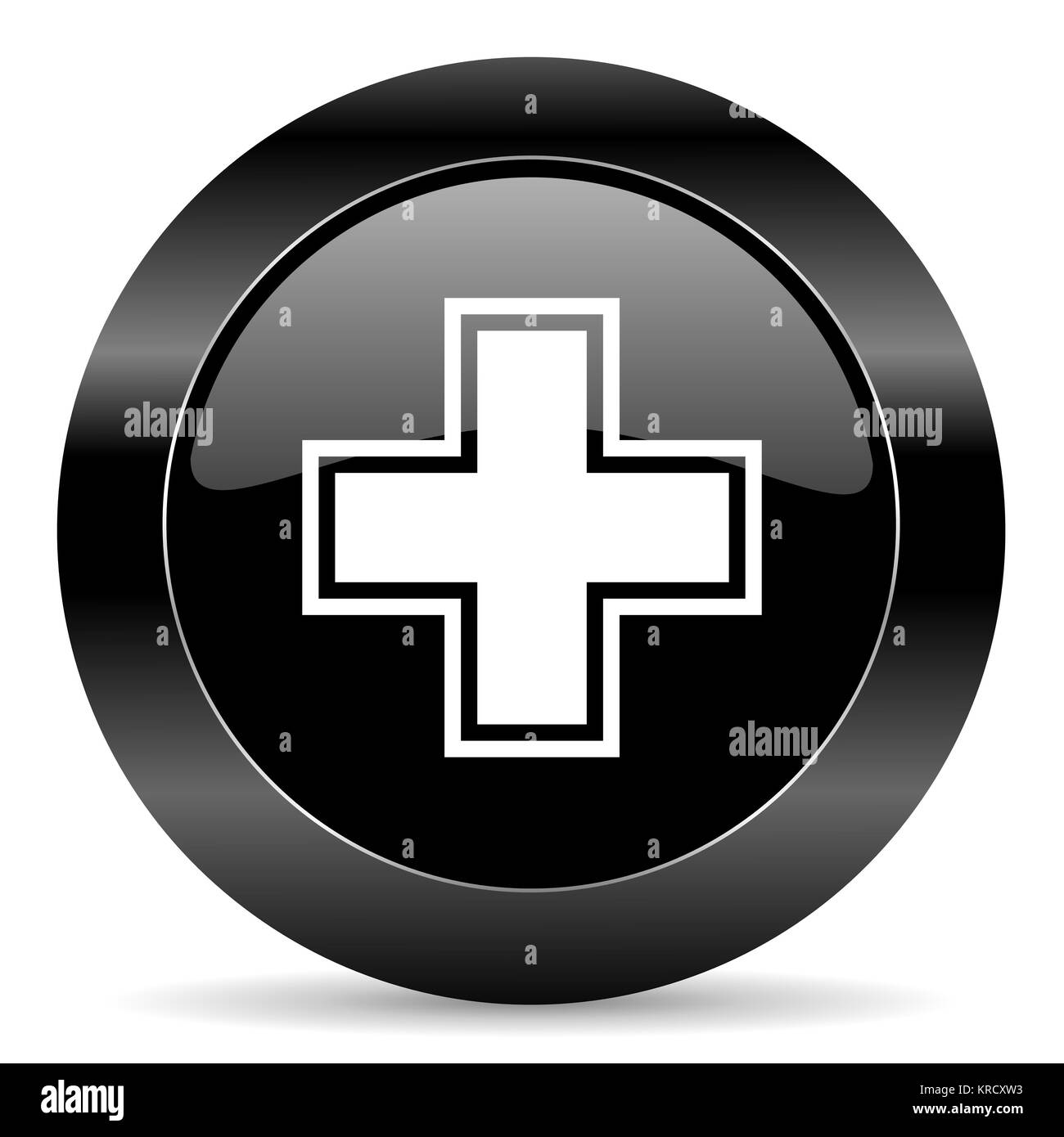 Bouton web cercle noir sur fond blanc Banque D'Images Bouton web cercle noir sur fond blanc Banque D'Images