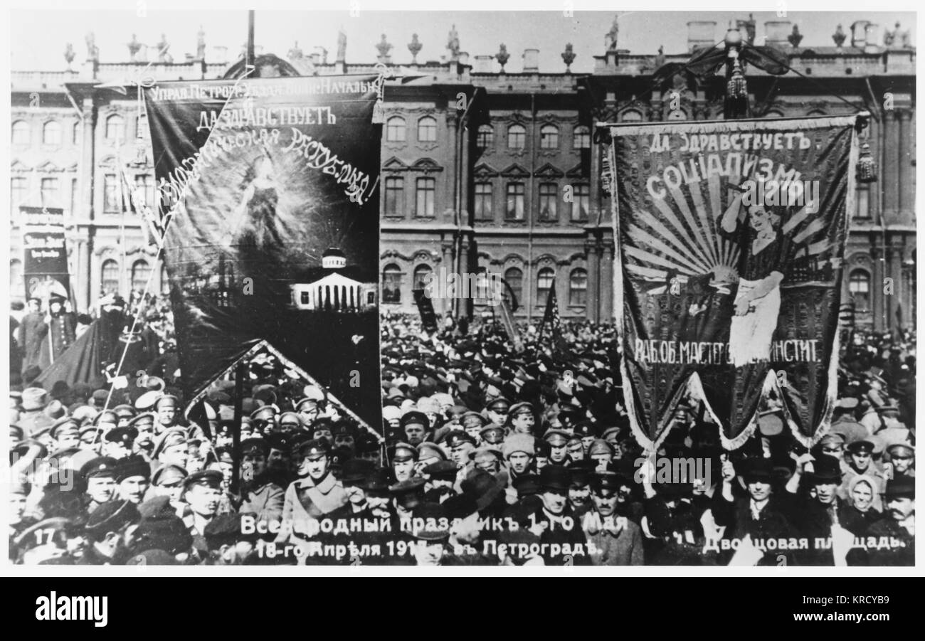 BANNIÈRES DE DÉMONSTRATION DU JOUR DE MAI Banque D'Images