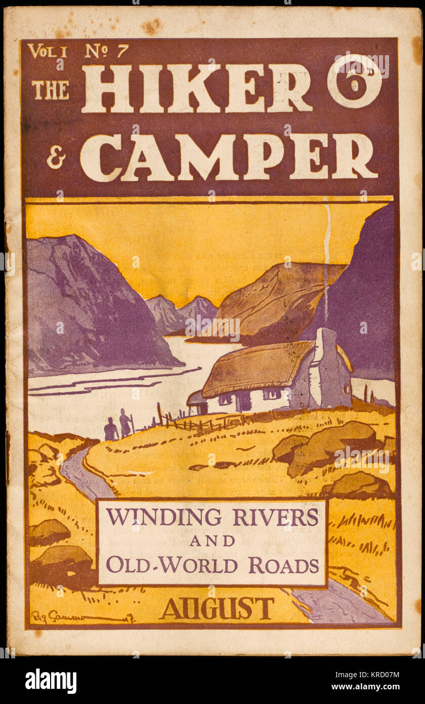 Capot avant de le randonneur &AMP ; Camping-magazine, donnant des conseils et suggestions pour les randonneurs pendant les années 1930 quand le passe-temps était à son apogée. Date : Août 1931 Banque D'Images