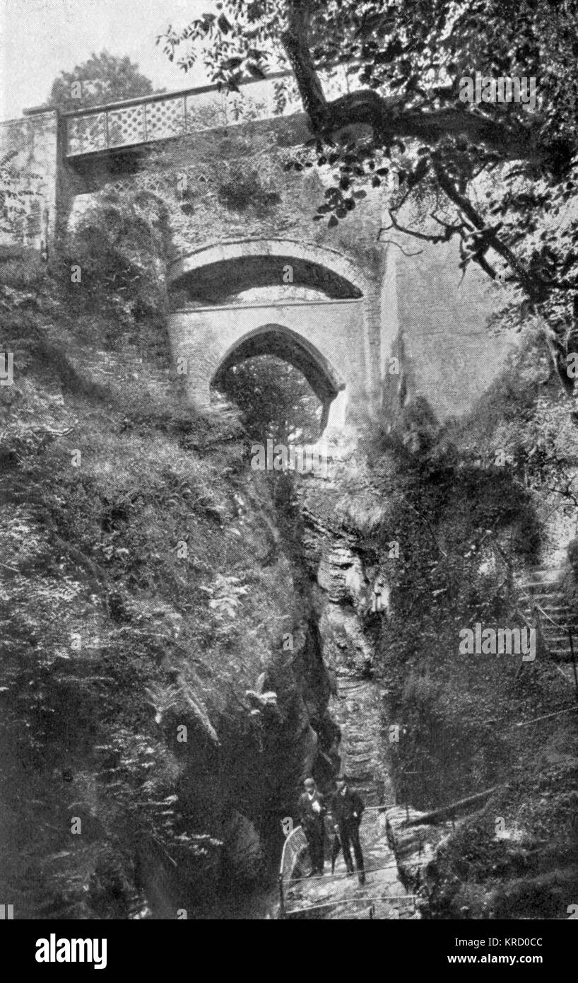 Vue sur le Devil's Bridge près d'Aberystwyth, pays de Galles Banque D'Images