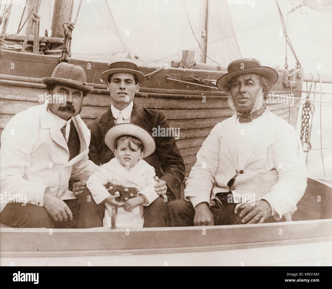 Le capitaine Collins de Brighton, avec sa famille Banque D'Images