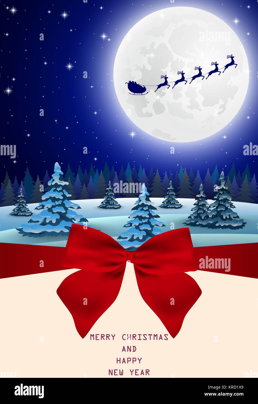 Carte postale invitation pour Noël et Nouvel An. Père Noël en t Illustration de Vecteur