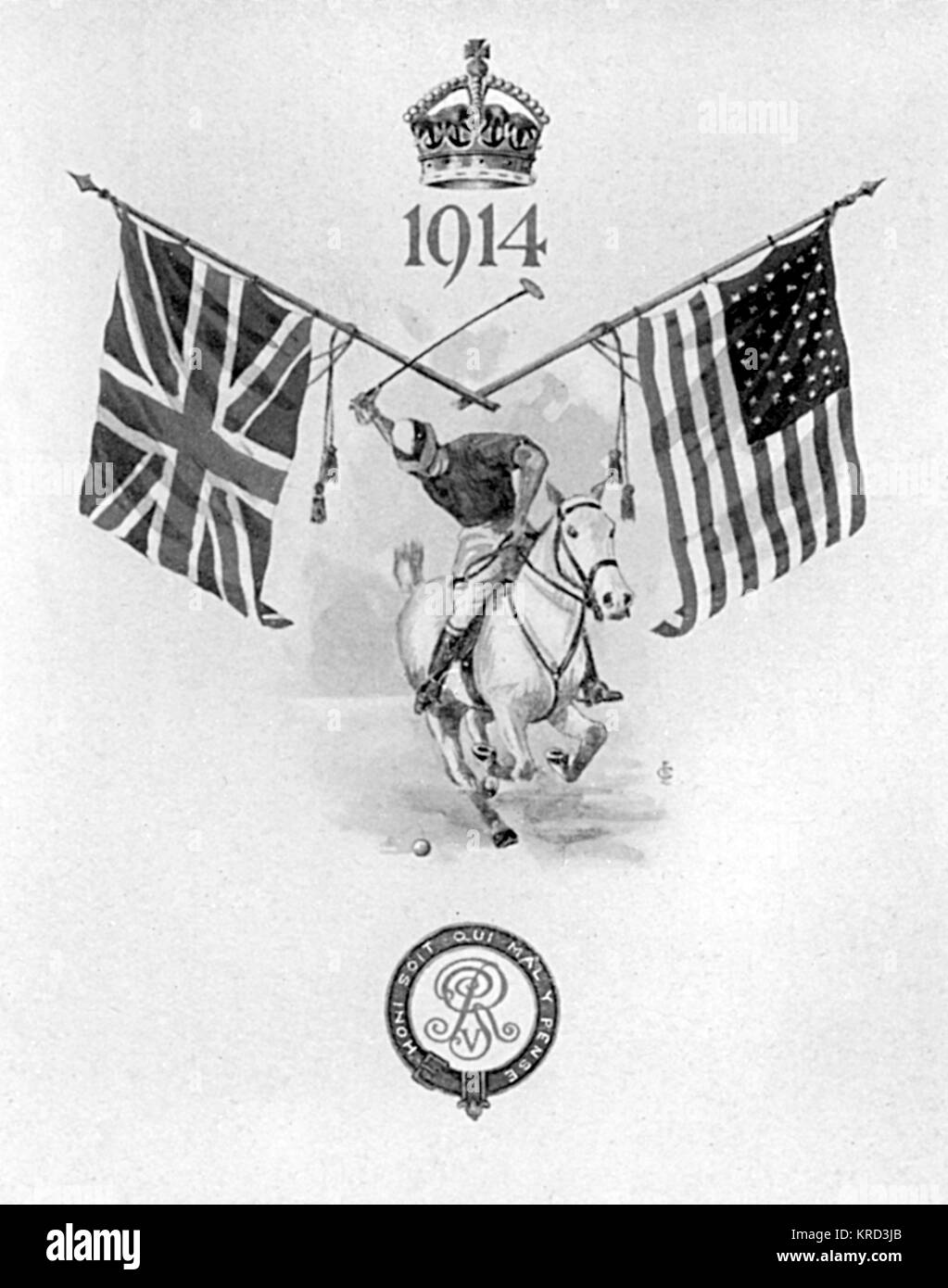 Polo Victory 1914, carte Menu du palais de Buckingham Banque D'Images