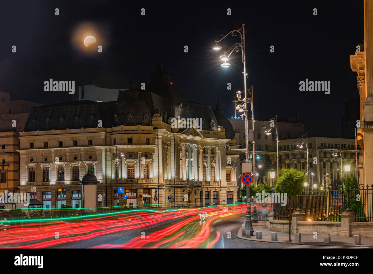 Scène de nuit de Bucarest Banque D'Images