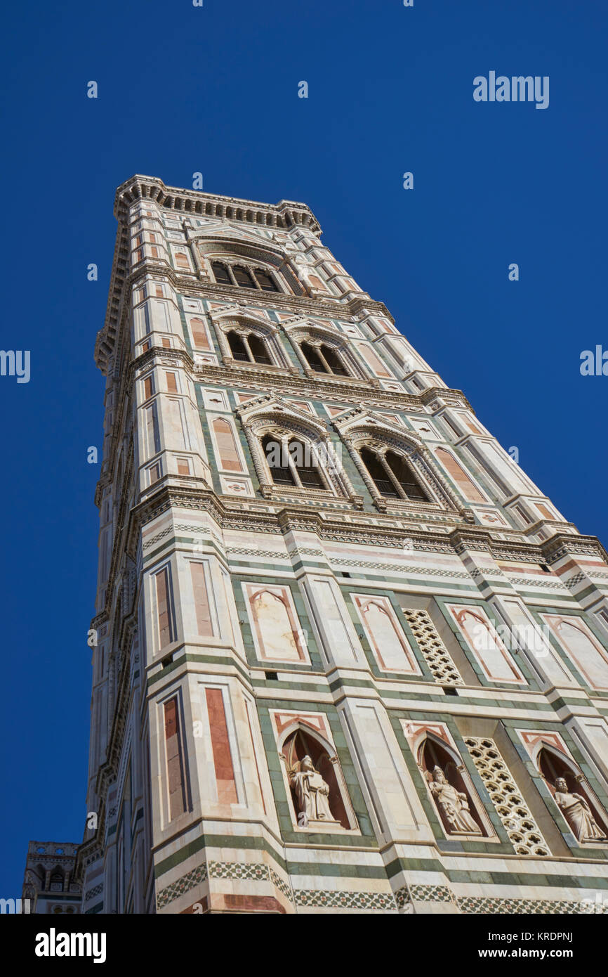 Florence, Italie, le Campanile de Giotto, la cathédrale par Banque D'Images