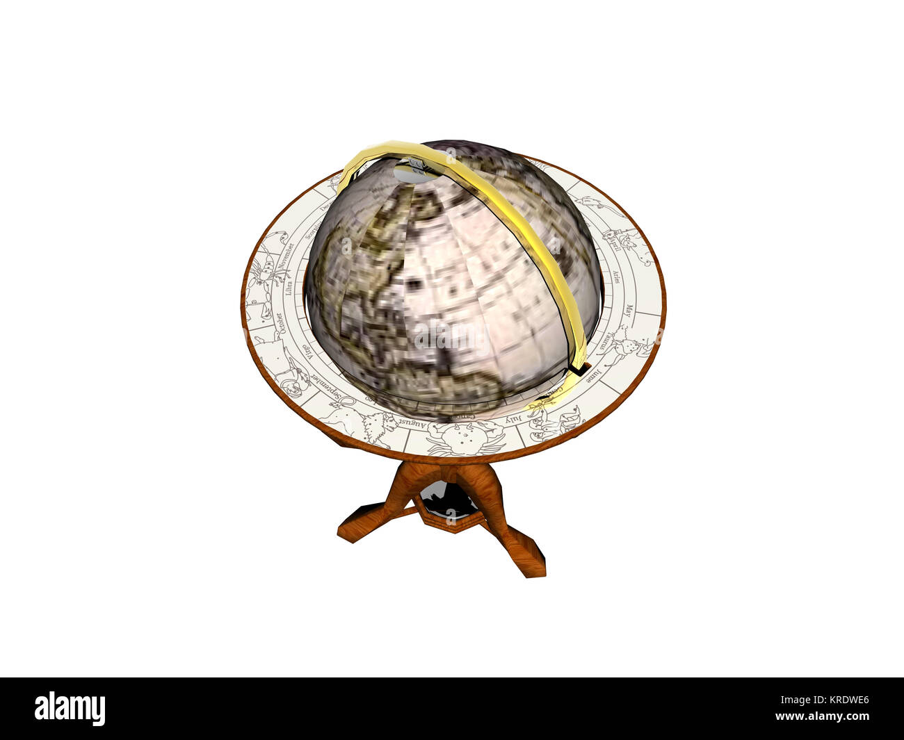 globe isolé dans un cadre en bois Banque D'Images