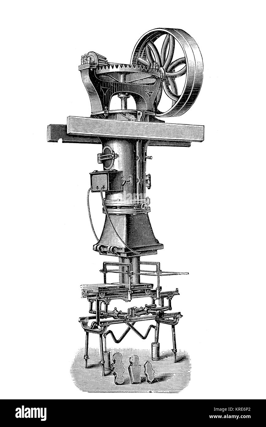 Tuile universelle machine à partir d'Emil Flach, fait de diverses formes de brique, produit industriel à partir de l'année 1880, l'amélioration numérique reproduction d'une gravure sur bois Banque D'Images
