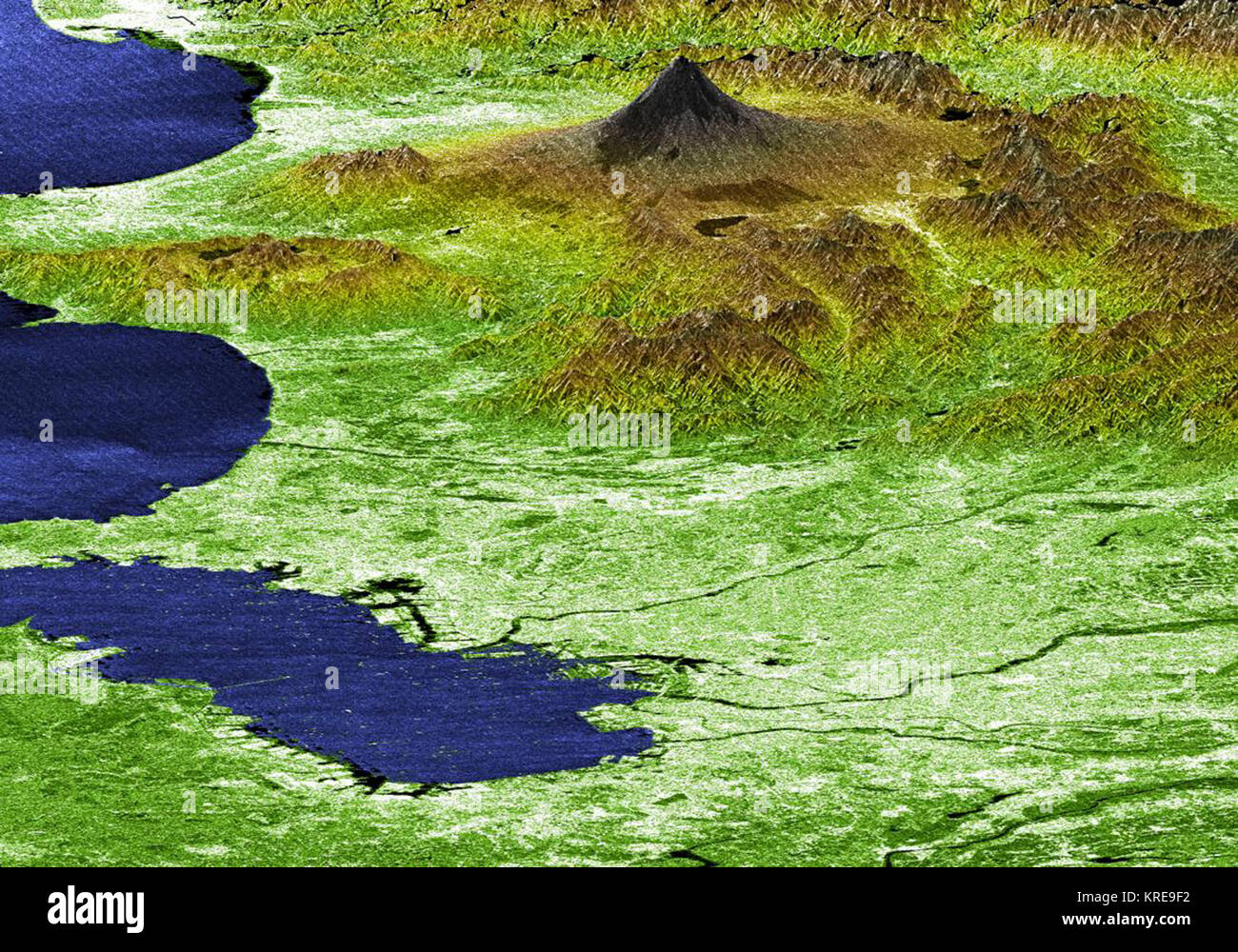 Cartes topographiques du Mont Fuji et Tokyo Banque D'Images