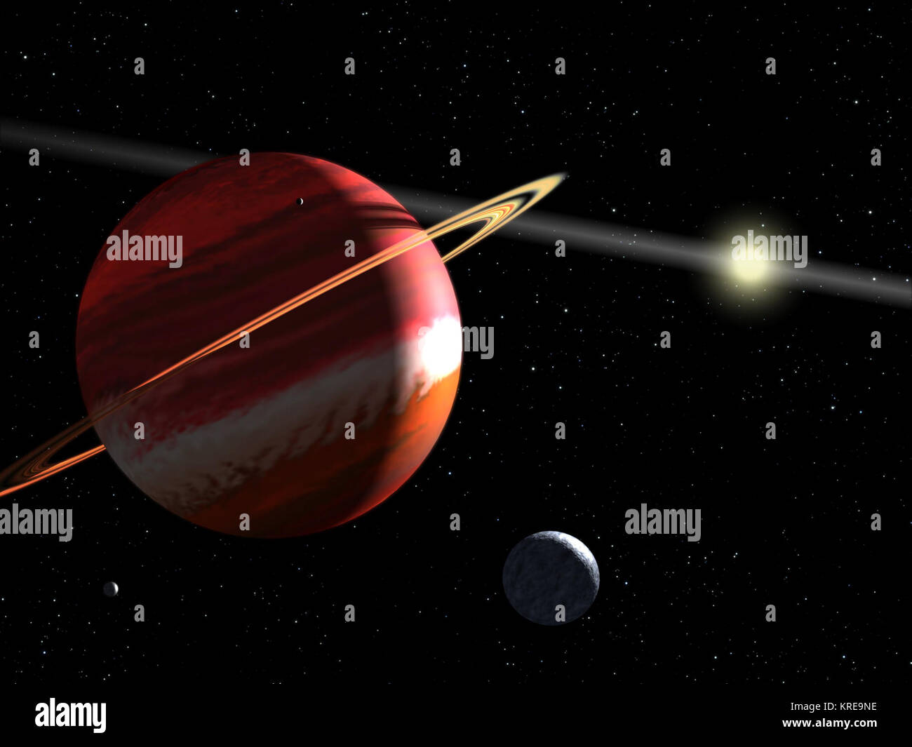Concept de l'artiste de l'exoplanète la plus proche de notre système solaire Epsilon Eridani b Banque D'Images