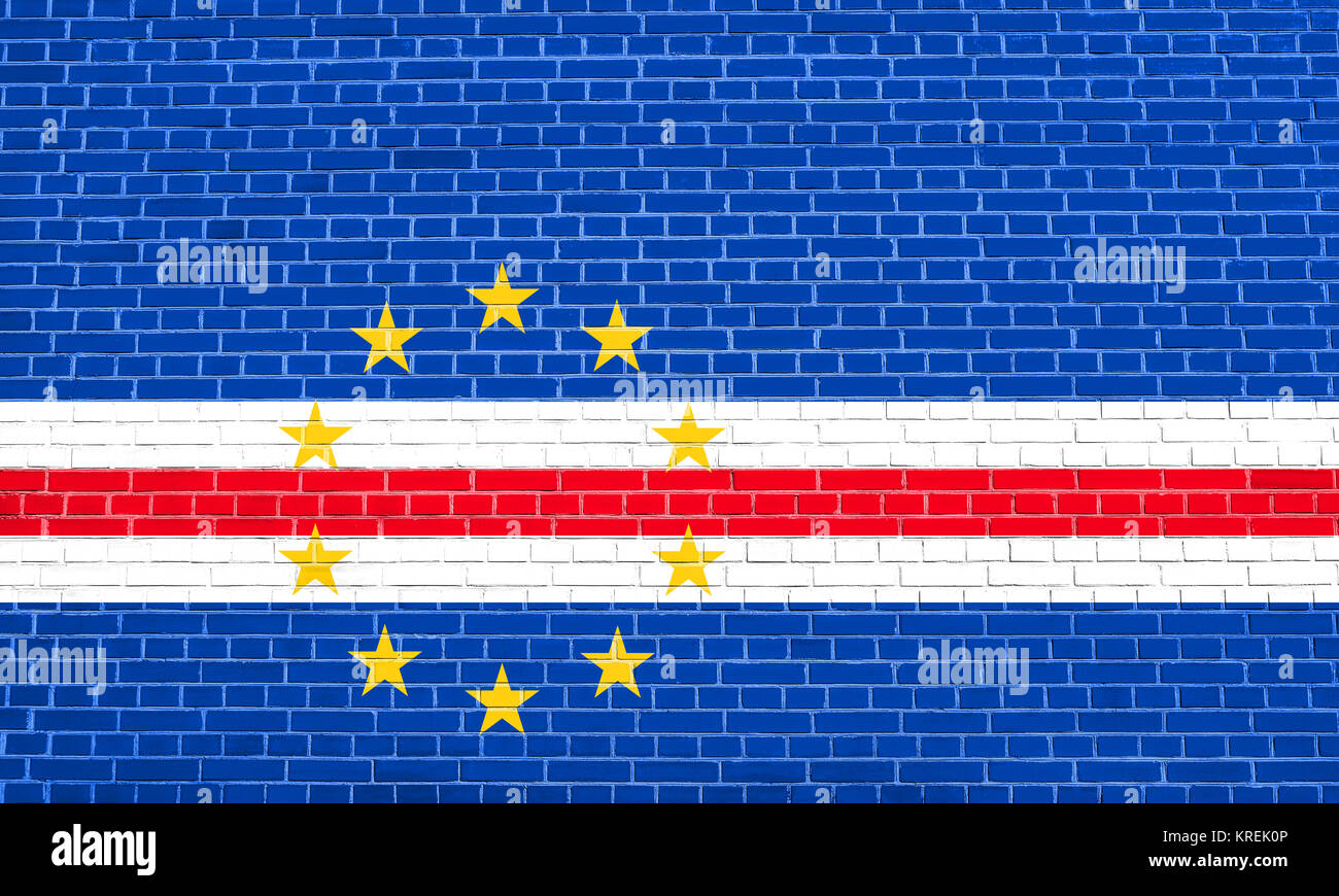 Pavillon du Cap Vert, mur texture background Banque D'Images