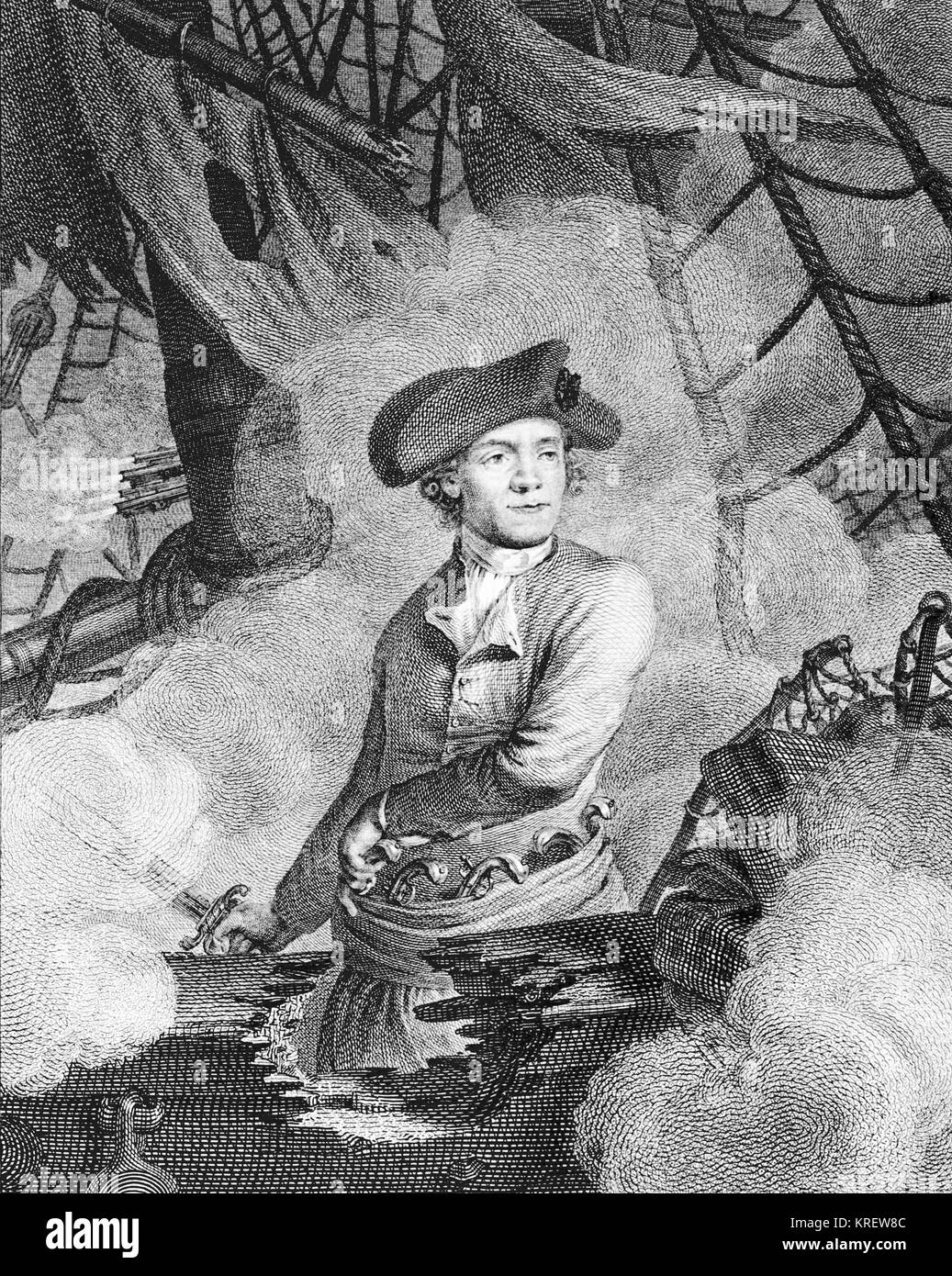Portrait de John Paul Jones Banque D'Images