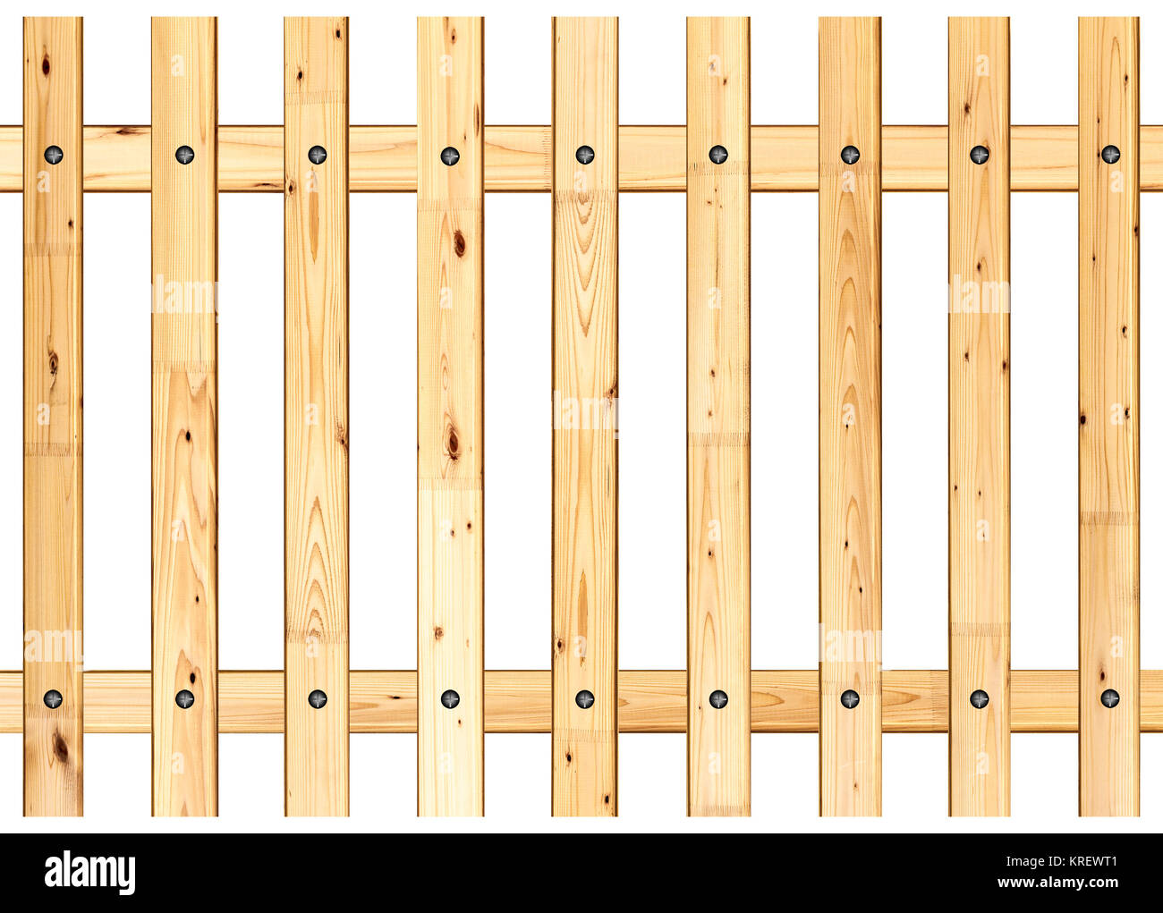 Clôture en bois sur fond blanc Banque D'Images