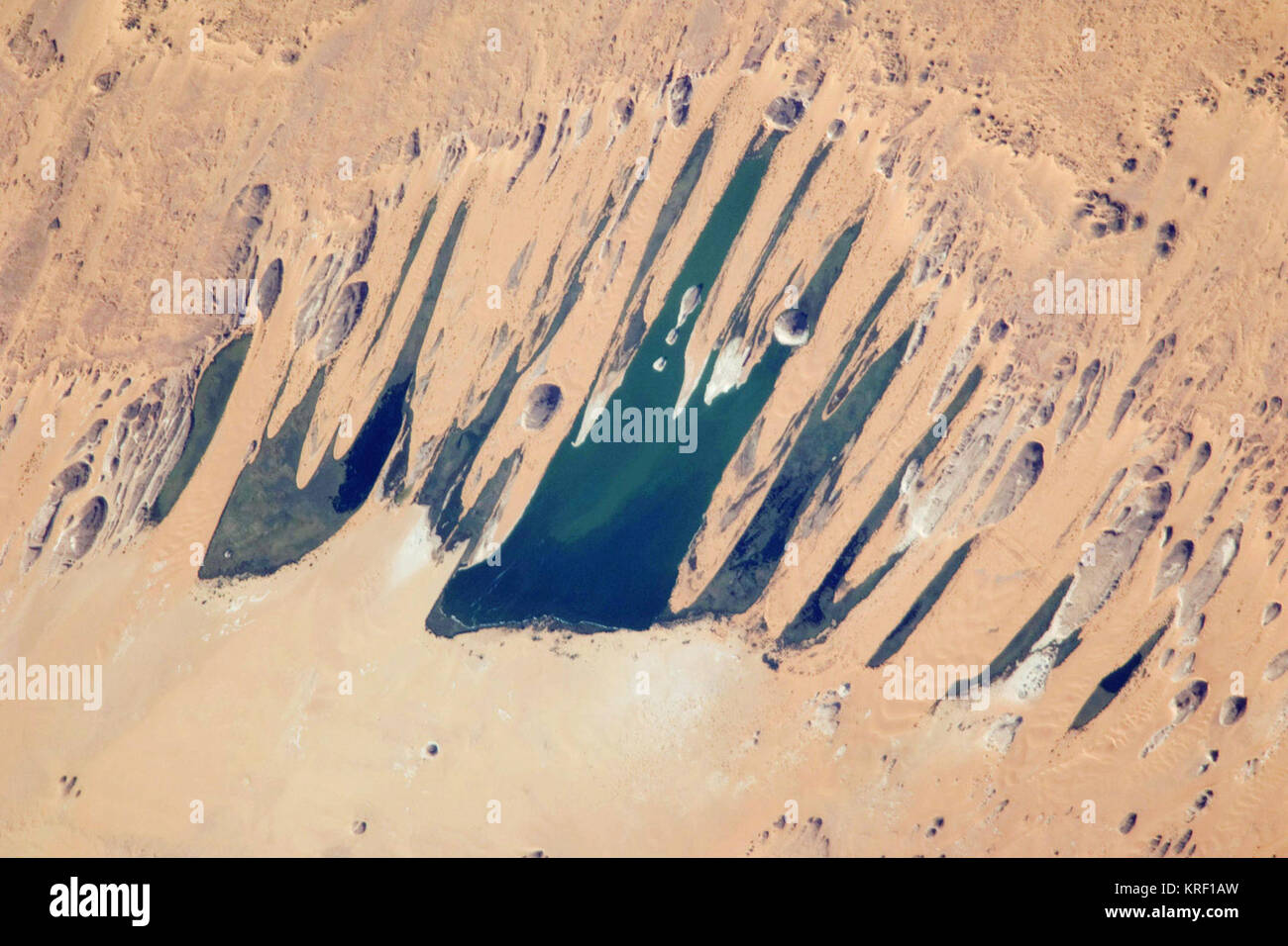 Lacs d'Ounianga ISS Banque D'Images