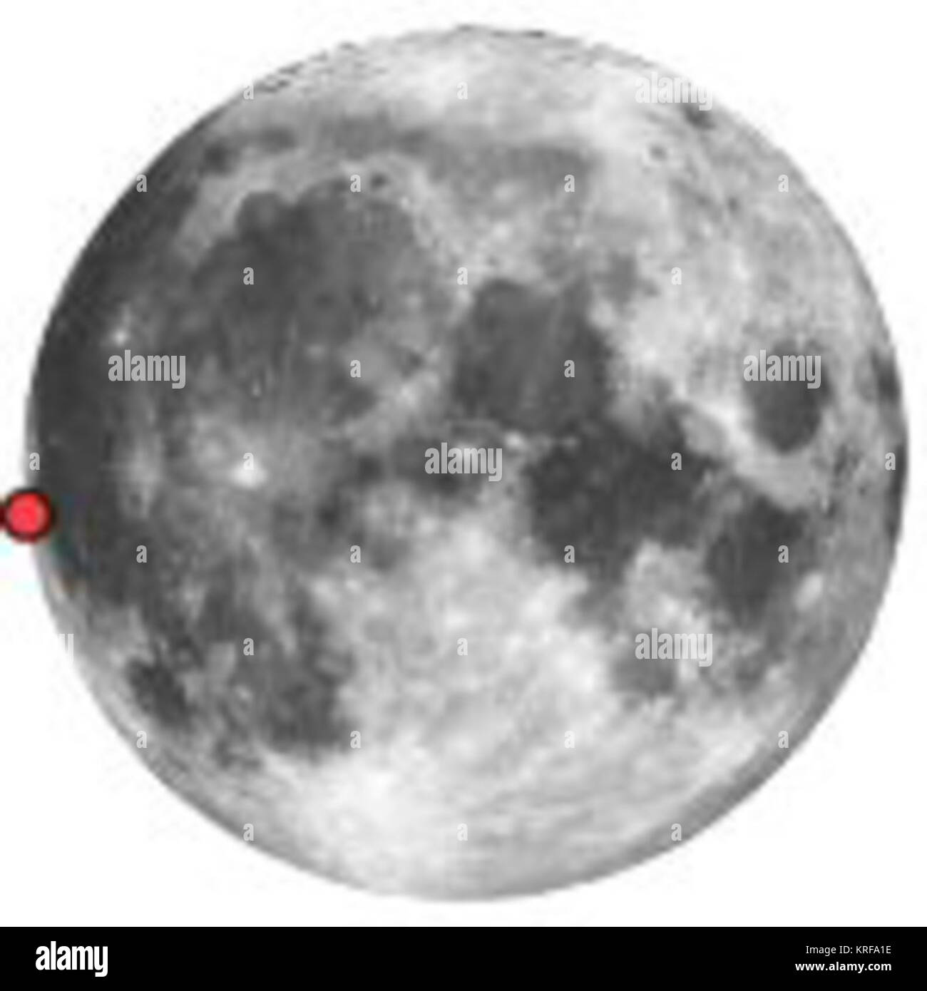 Emplacement du cratère lunaire riccioli Banque D'Images