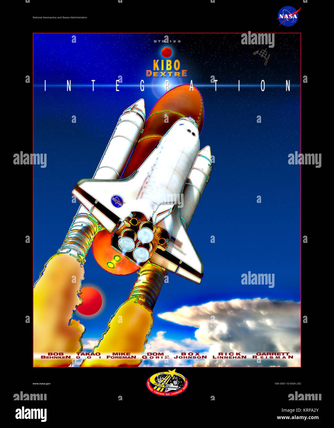 L'affiche de la mission STS-123 Banque D'Images