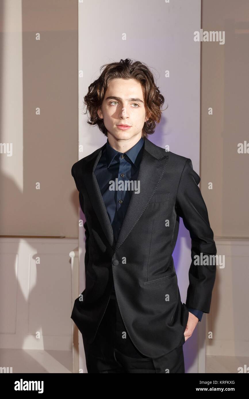 Arrivées à Timothée Chalamet pour Museum of the Moving Image Hommage à Annette Bening, 583 Park Avenue, New York, NY, le 13 décembre 2017. Photo par : Jason Smith/Everett Collection Banque D'Images