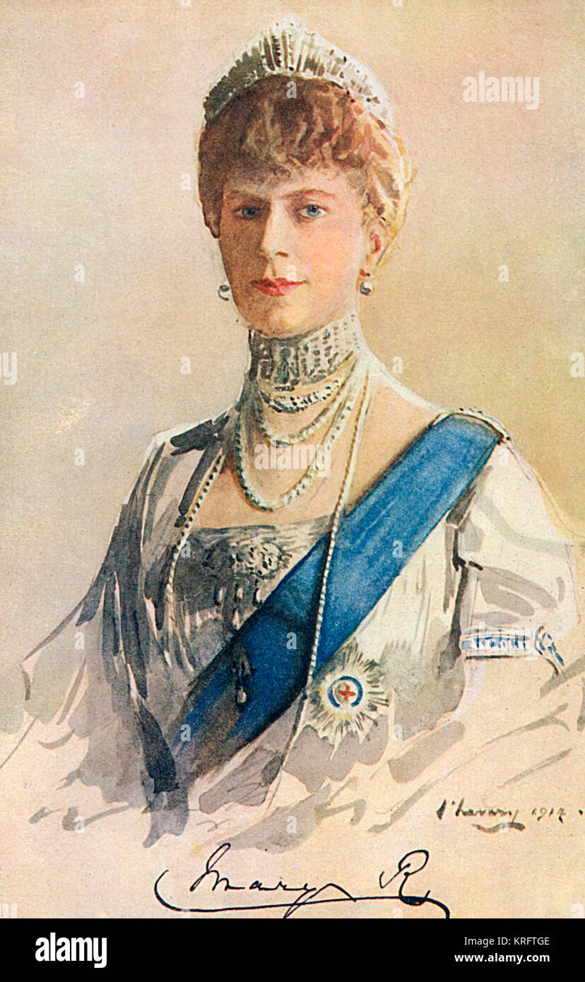 Queen Mary (1865-1953), autrefois la princesse Victoria Marie de Teck (mai), épouse du roi George V et la mère du roi Édouard VIII et le roi George VI. Date : 1914 Banque D'Images