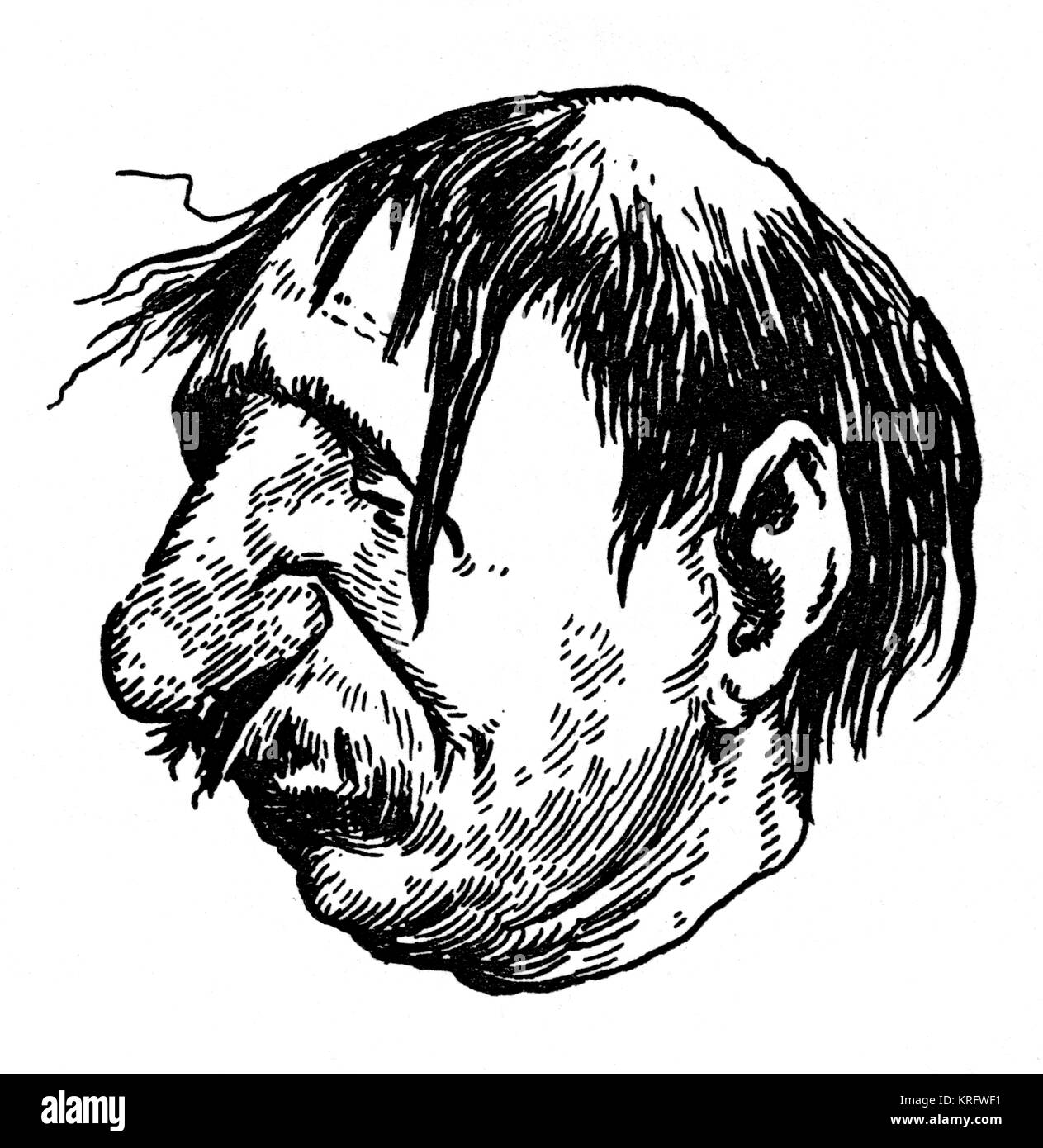 Tête grotesque, illustration de William Heath Robinson Banque D'Images