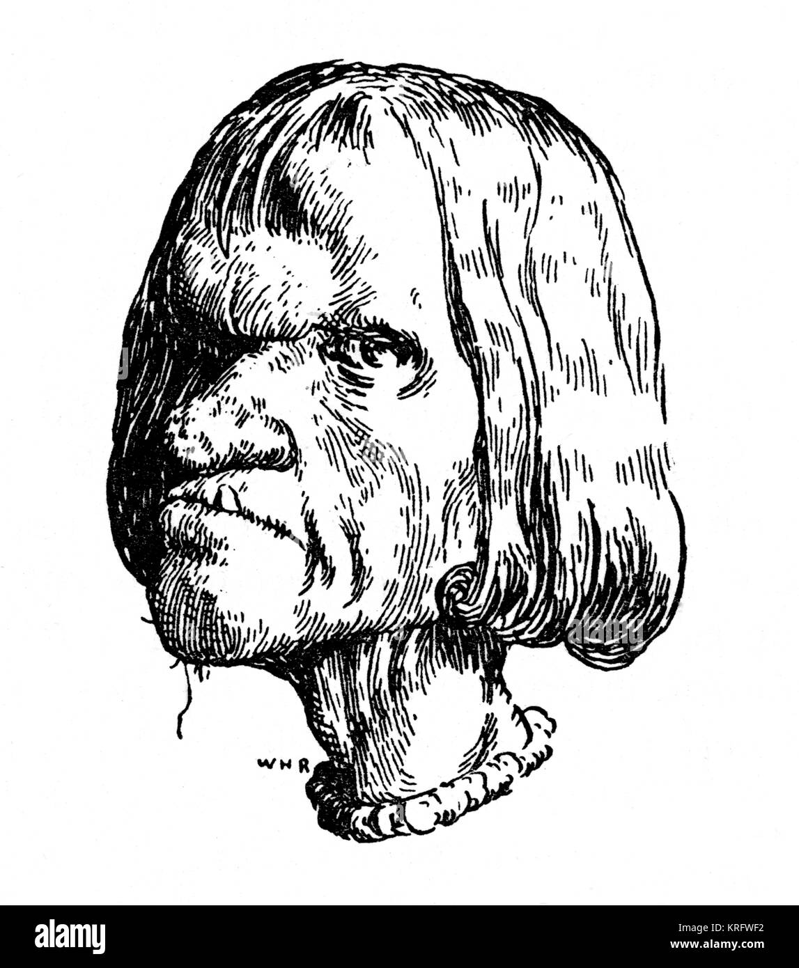 Tête grotesque, illustration de William Heath Robinson Banque D'Images