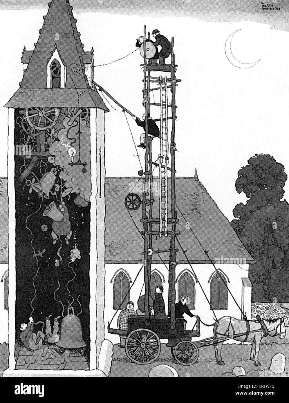 WW2 défense, illustration de William Heath Robinson Banque D'Images