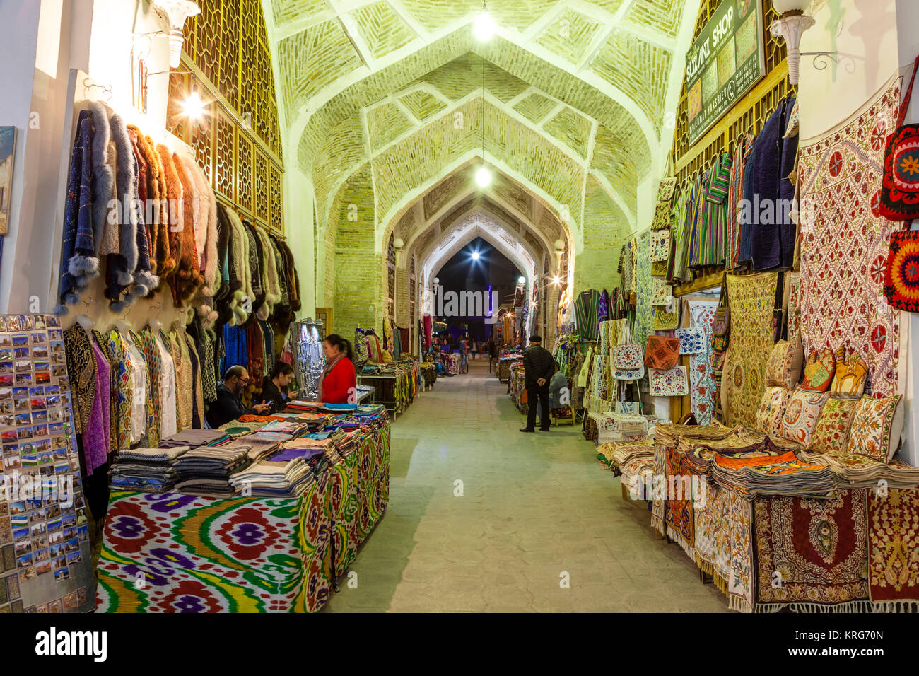 Le bazar de nuit, Boukhara, Ouzbékistan Banque D'Images
