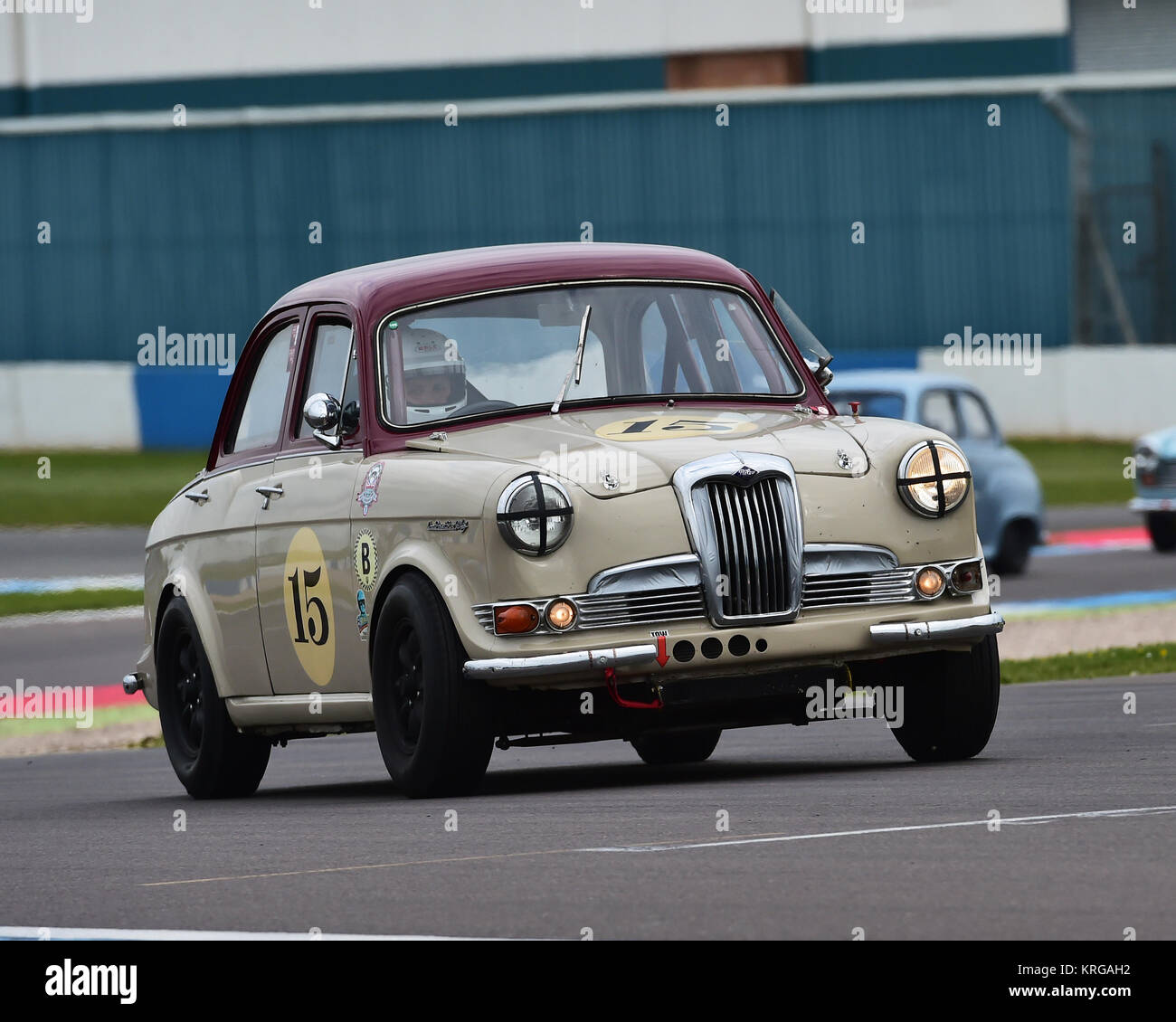 Mark Gold, James Wood, Riley One-Point-Cinq Bonhams, les pilotes de course historique Club, DRHC, pré-60 Touring Cars, TC63, Donington Festival historique, 2017 Banque D'Images